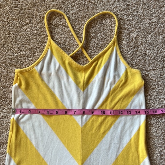 Gap Women’s Medium MD Maxi Yellow White Chevron Cotton EUC - Picture 3 of 4